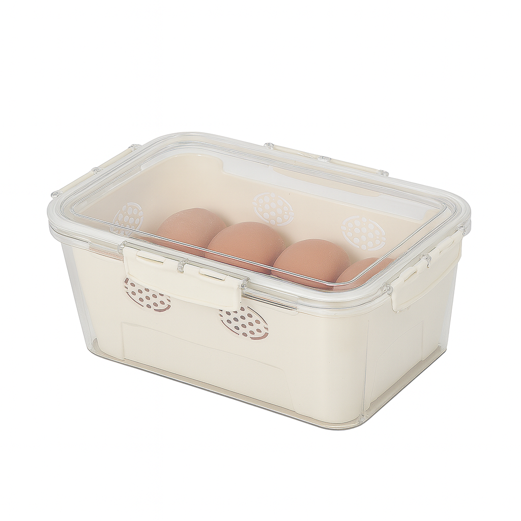 Storage Box with Drain Basket – Compact Fresh Keeper