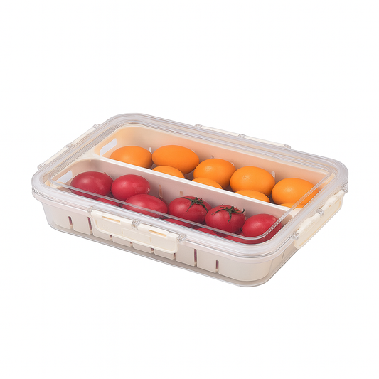 Storage Box with Drain Basket – Dual Compartment Design