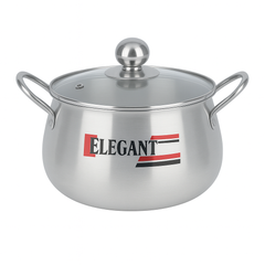 Elegant Belly Pot with Glass Lid – Multiple Sizes (16cm, 20cm, 24cm, 28cm & 32cm)