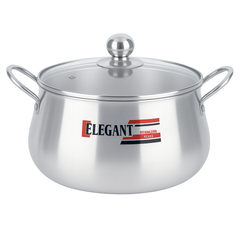 Elegant Belly Pot with Glass Lid – Multiple Sizes (16cm, 20cm, 24cm, 28cm & 32cm)