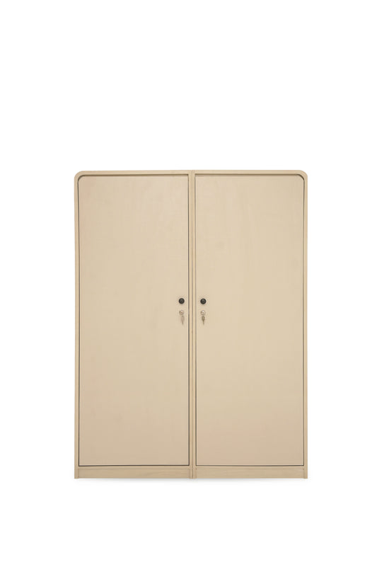 Harold 2-Door Wardrobe – Solid Wood with Cane Detailing
