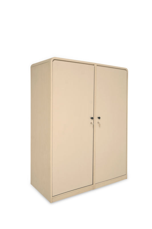 Harold 2-Door Wardrobe – Solid Wood with Cane Detailing
