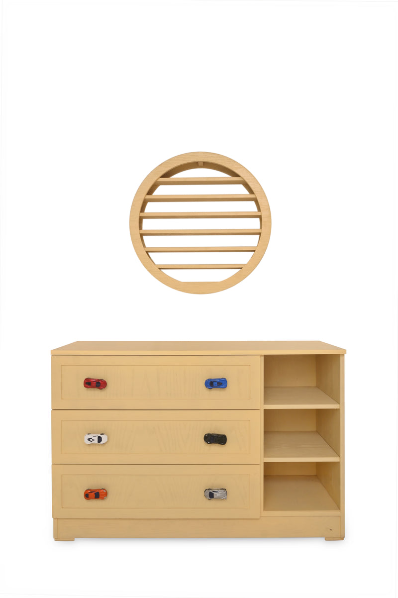 Wooden Cart Bed Set – Kids Bed with Chest of Drawers & Bookshelf - Habitt