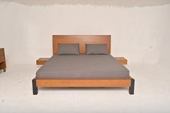 Harry King Size Bed – Solid Wood Frame with Upholstered Headboard