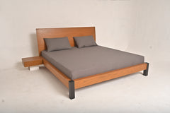 Harry King Size Bed – Solid Wood Frame with Upholstered Headboard