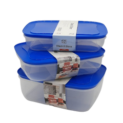 H&T Storage Square Box 3Pc Set (2.65+3.45+5 Ltr)