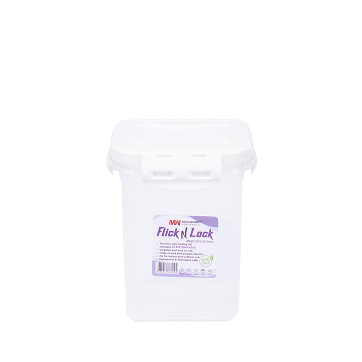 1pc Flick N Lock Medium – 1200 ml Airtight Food Storage Container