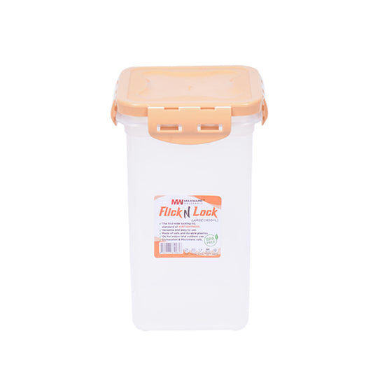 1pc Flick & Lock Large – 1800 ml Airtight Food Storage Jar (White, Pink, Beige, Grey Lid Options)