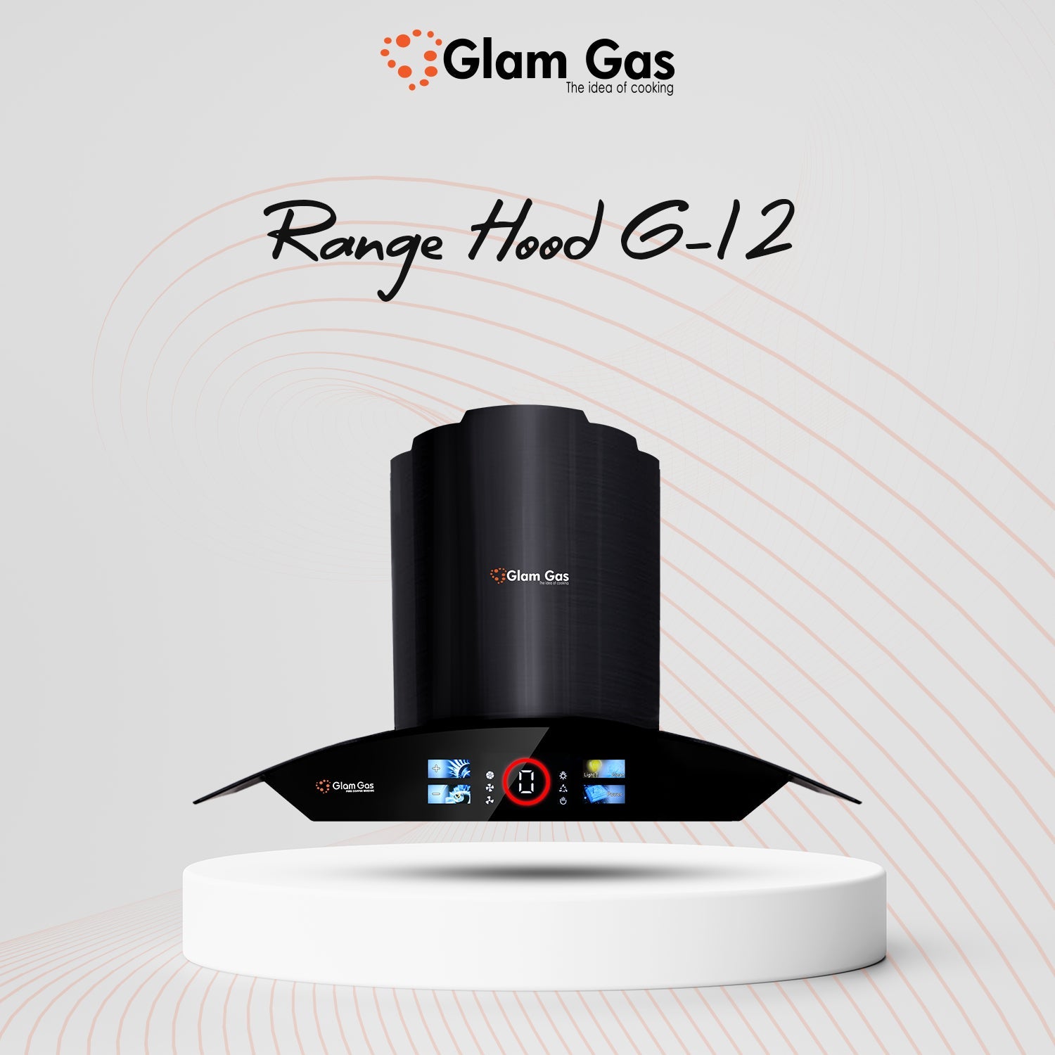 Glam Gas Range Hood G-12 Black | Custom Range Hood Online Shop Now in.