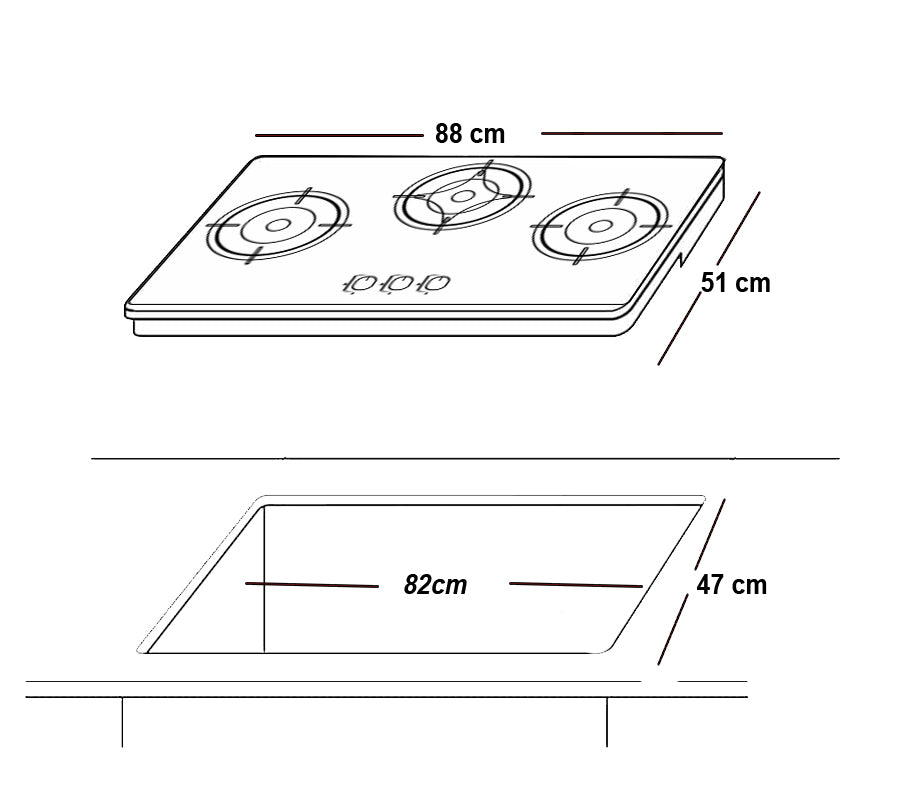 Glam Gas 07A Hob In built Gas Stove In Kitchen Appliances in Pakistan