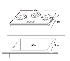 Glam Gas 07A Hob In built Gas Stove In Kitchen Appliances in Pakistan