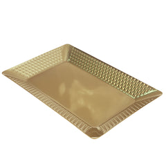 Rect Tray Gold – Embossed Metallic Serving Tray