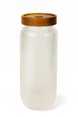 Hammer Grain Acacia Wood Glass Jar – 500ml & 700ml