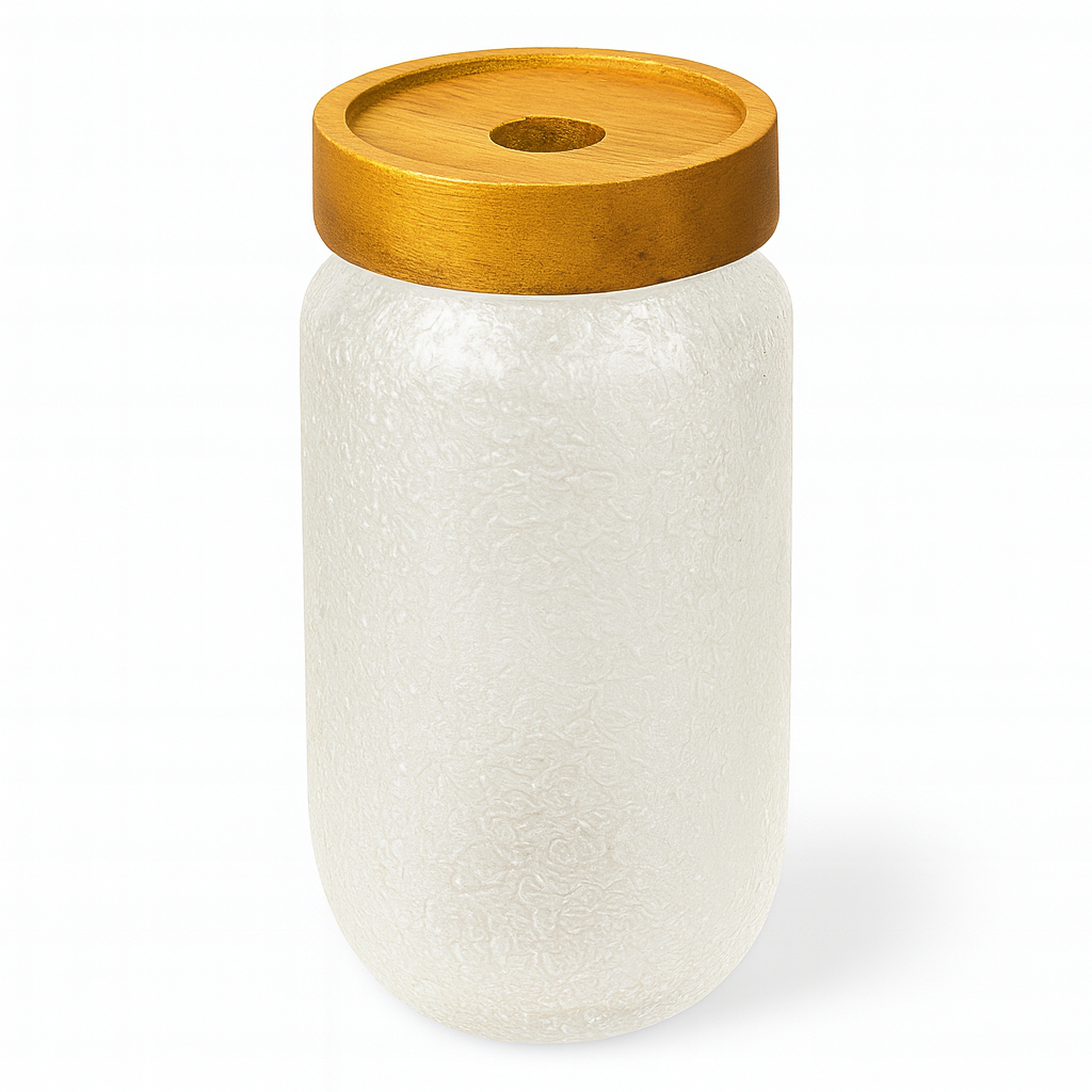 Hammer Grain Acacia Wood Glass Jar – 500ml & 700ml