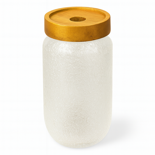 Hammer Grain Acacia Wood Glass Jar – 500ml & 700ml