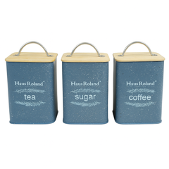 3 Pcs Storage Canister Set with Wooden Lid – HR413-3