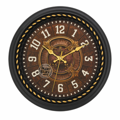 Titanic Wall Clock – Antique Brown & Gold Design with Eagle Emblem and Plastic Frame, Silent Quartz Movement - Habitt