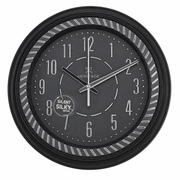 Heritage Vintage Wall Clock 15" – Black & Gold Plastic Wall Clock - Habitt