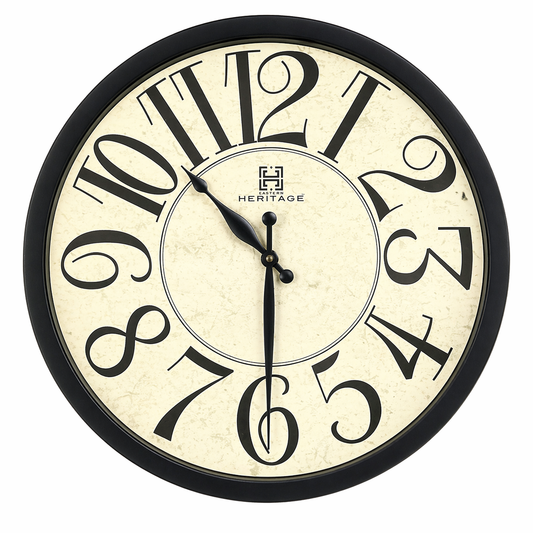 SCOTTISH 20" Heritage Wall Clock – Antique Brown Plastic Frame with Vintage Cream Dial - Habitt