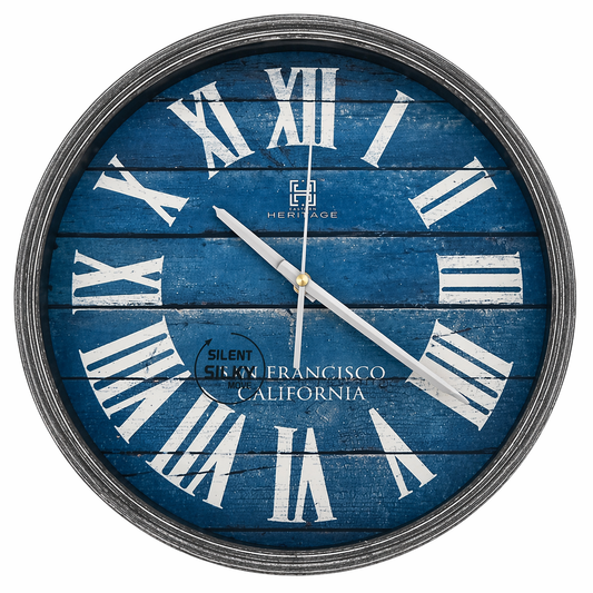 Heritage Oxford 14-Inch Retro Wall Clock – Rustic Amber Dial with Bold Vintage Numerals - Habitt