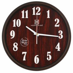 Oxford 14" Antique Roman Numeral Wall Clock – Vintage Burnt Amber Dial with Classic Black Frame, Decorative Plastic Clock - Habitt