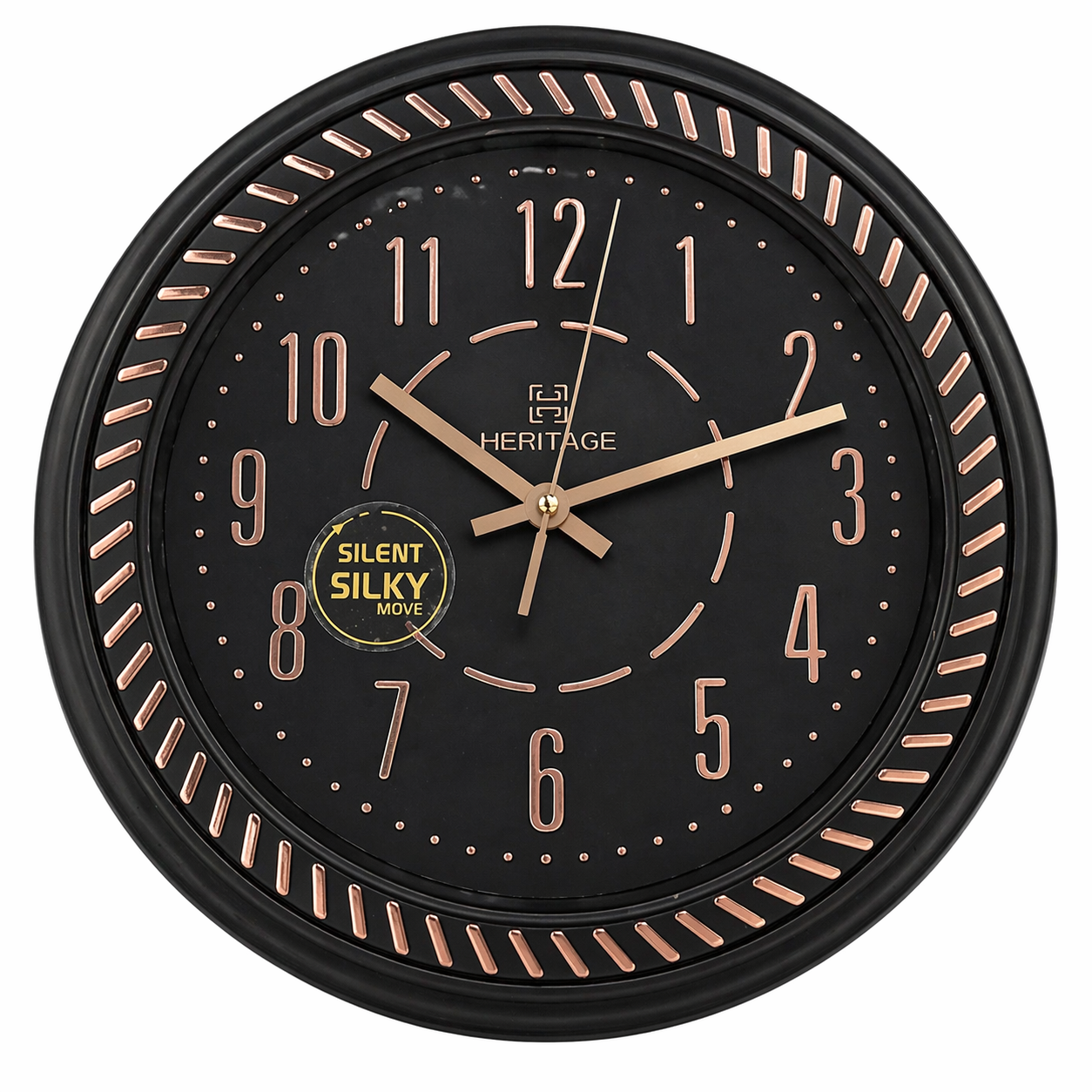 Heritage Vintage 15-Inch Wall Clock – Silent Sweep Quartz with Black ...
