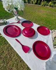 Red Melamine Dinner Set – Bold Elegance for Everyday & Festive Dining (22 / 30 / 43 PCS)
