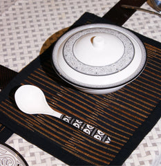 Gothic Grace Dinner Set – Bold Black Elegance with Ornate Detailing (22 / 30 / 43 PCS)