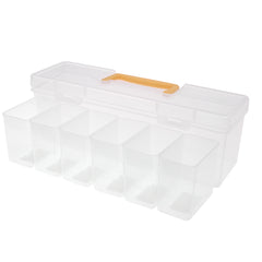 6-Partition Transparent Food Storage Box with Handle