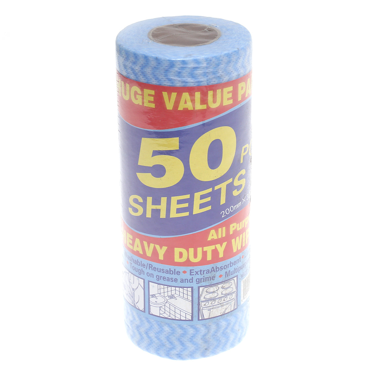 50-Piece Heavy Duty Kitchen Cleaning Wipes – Multi-Purpose, Lint-Free & Reusable