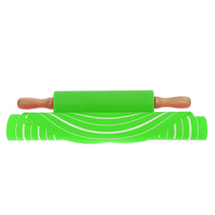Non-Stick Silicone Baking Sheet with Wooden Handle Rolling Pin – Dough Mat Set