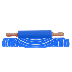 Non-Stick Silicone Baking Sheet with Wooden Handle Rolling Pin – Dough Mat Set