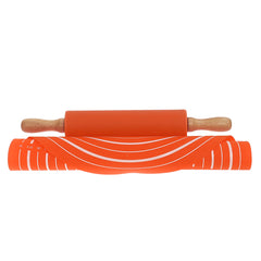 Non-Stick Silicone Baking Sheet with Wooden Handle Rolling Pin – Dough Mat Set