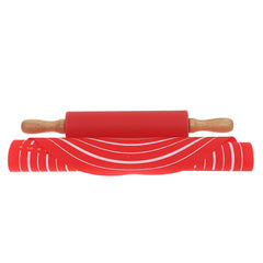 Non-Stick Silicone Baking Sheet with Wooden Handle Rolling Pin – Dough Mat Set