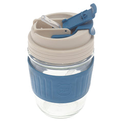 Silicone Grip Glass Cup – Leak-Proof Lid with Straw