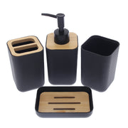 3 PCS BATHROOM SET WITH BAMBOO TRAY - Habitt