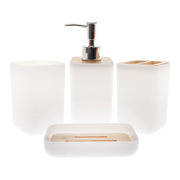 3 PCS BATHROOM SET WITH BAMBOO TRAY - Habitt