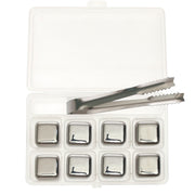 Reusable Stainless Steel Ice Cubes – 8‑Piece Set with Tongs & Storage Tray - Habitt