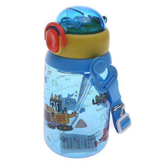Kids’ Water Bottle with Straw – 450ml Flip‑Top Leak‑Proof Design (Blue, Pink, Yellow)