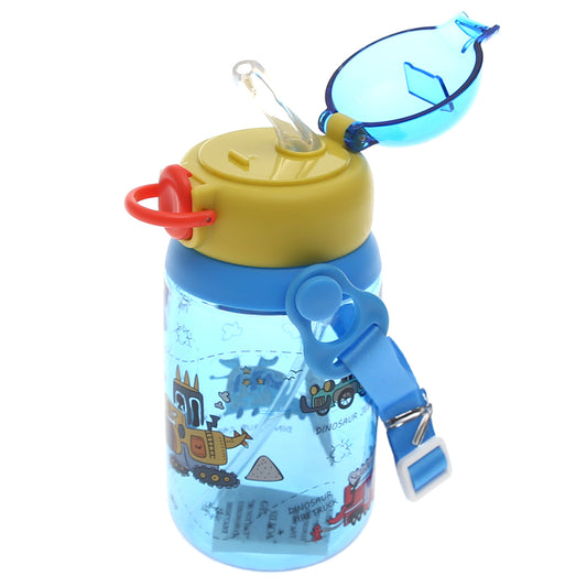Kids’ Water Bottle with Straw – 450ml Flip‑Top Leak‑Proof Design (Blue, Pink, Yellow)