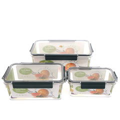 Airtight Food Storage Containers – 3‑Piece Rectangular Acrylic Set