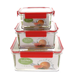 Airtight Food Storage Containers – 3‑Piece Square Acrylic Set