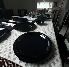 Black Melamine Dinner Set – Modern, Durable & Complete Dining Solution (22 / 30 / 43 PCS)