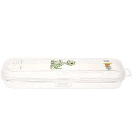 Dino Multi‑Box – Transparent Stationery Storage Case for Kids & School Supplies