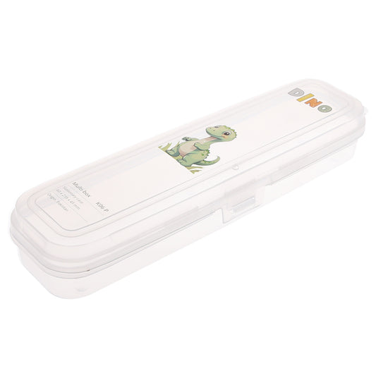 Dino Multi‑Box – Transparent Stationery Storage Case for Kids & School Supplies