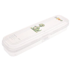Dino Multi‑Box – Transparent Stationery Storage Case for Kids & School Supplies