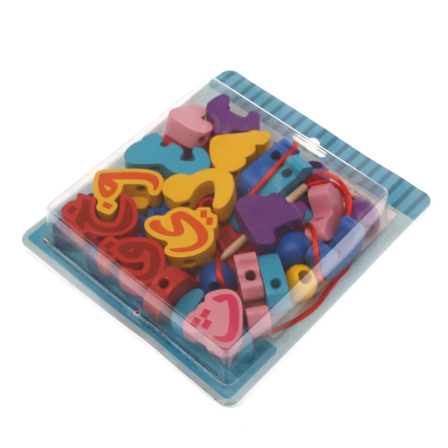 Wooden Arabic Alphabet Lacing Beads Set – Montessori Fine Motor Learning Toy for Toddlers & Preschoolers - Habitt