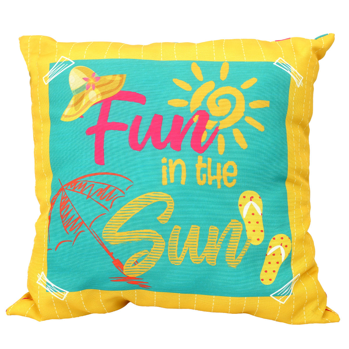 Fun In The Sun Filled Cushion18x18Yellow