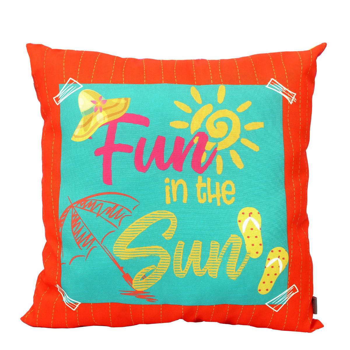 Fun In The Sun Filled Cushion18x18Orange