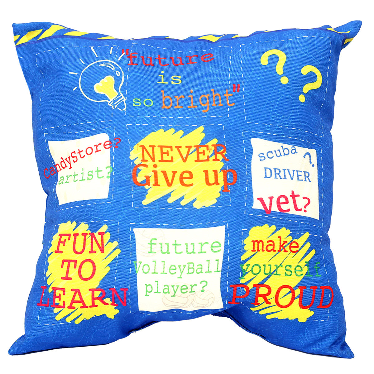 Fun To Learn Filled Cushion 8x18 Blue